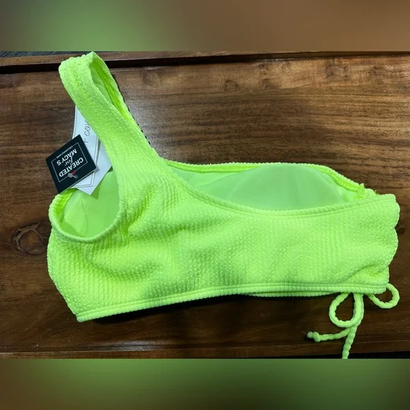 NWT Citron Yellow One Shoulder Bikini Top - Picture 7 of 12